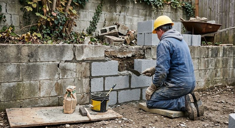 Cinder Block Wall Repair in Macon, GA
