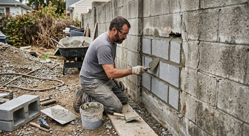 Cinder Block Wall Repair in Unadilla, GA