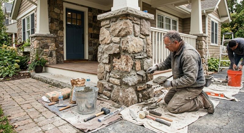 Stone Column Repair in Warner Robins, GA