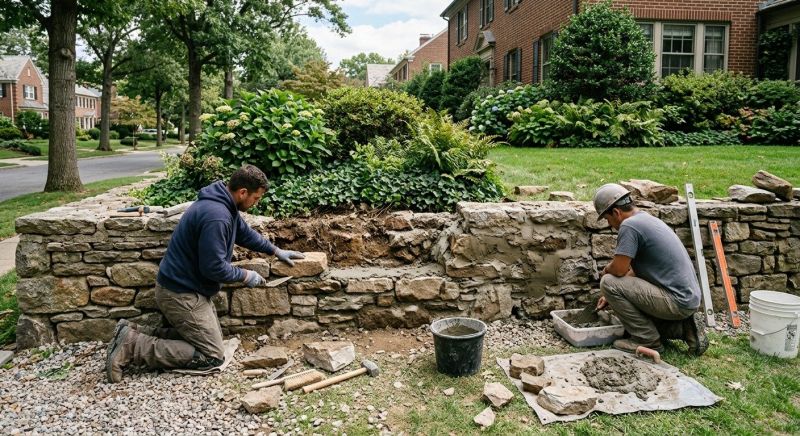 Stone Wall Repair in Hawkinsville, GA